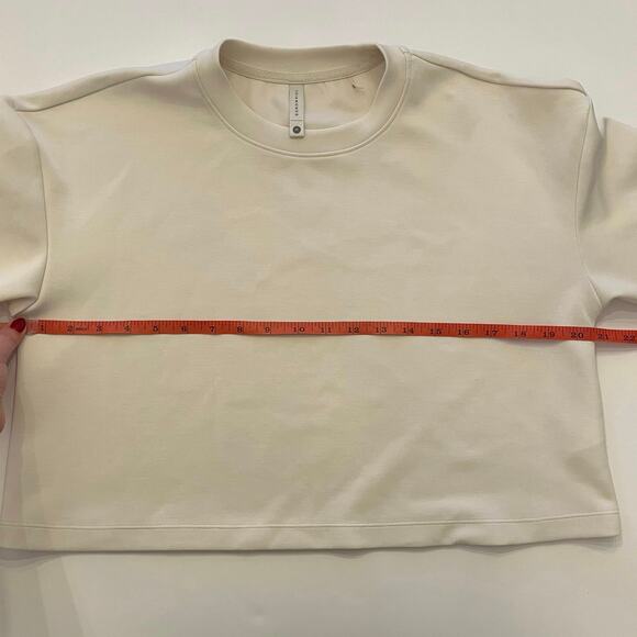 7 Diamonds REV Crop Crewneck Sweatshirt Medium Cream Modal Blend - Picture 11 of 12